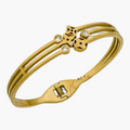 Triple Bar Clover Charm Bangle