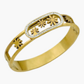Floral Cutout Crystal Bangle